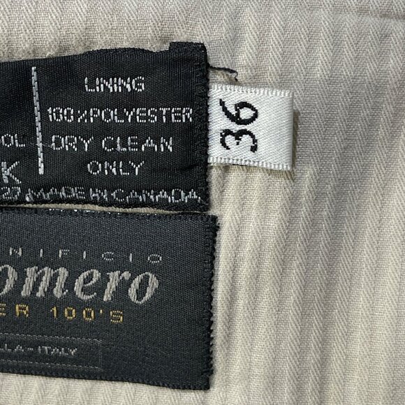 Lanificio Comero Wool Dress Pants Grey Size 36 Pleated Cuffed (READ) Slacks - Picture 5 of 5
